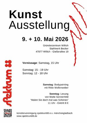 Kunstausstellung spektrum88 Stahlwerk Becker Willich Plakat