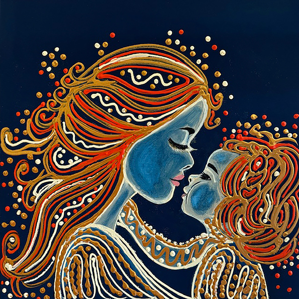CA-Mutter Kind Liebe-PopArt-acryl auf leinen-40x40-2024