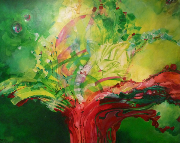 Acryl 02 120 x 150 cm; Erwachen; B.Zuhl