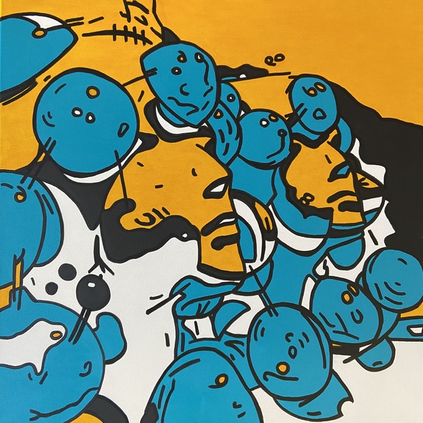 rrm - Das Geheimnis der weiblichen Intuition I - Acryl auf Leinwand - 60x60 - 2023