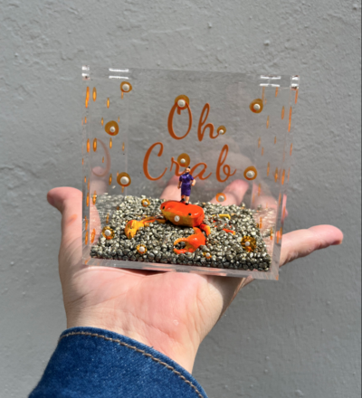 oh crab by frollein suomi 2024 plexiglas15cmx15cmx15cm mixed media