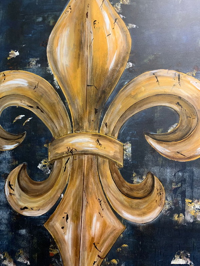 CA 007 Titel Fleur de lis - Technik  Abstrakte Acrylmalerei auf Leinwand - Größe 100 x 140 x 4 - Jahr 2021