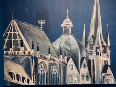 CA 010 Titel Aachener Dom -Technik Abstrakte Acrylmalerei auf Leinwand - Größe 100 x 140 x 4   Jahr 2021