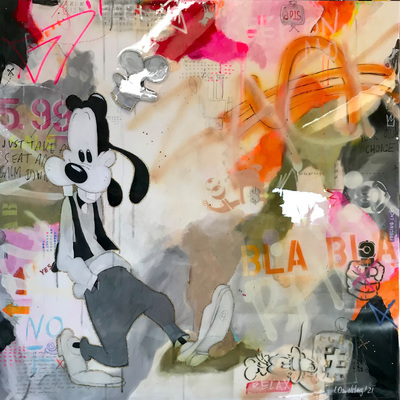 ID-Goofy-Epoxidharz auf Acryl Collage-100x100-2022