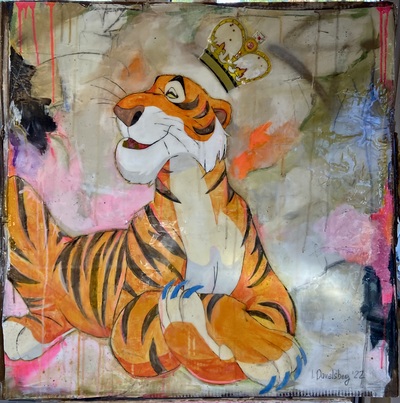 ID-Shere Khan Dschungelbuch-Epoxidharz auf Acryl-Collage-80x80-2022