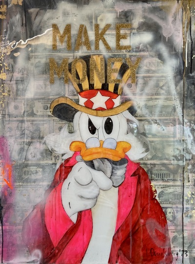 id - MAKE MONEY - Epoxidharz und Acryl - 60x80 - 2023