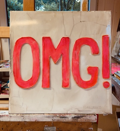 id - OMG! - Epoxidharz und Acryl - 40x40 Objektleinwand - 2023