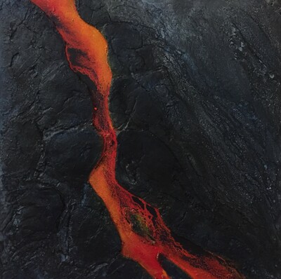 nm-Aufbruch Feuer-Acryl Struktur Prozessmalerei-50x50-2018