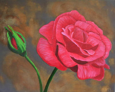 nm-Rost und Rose-Acryl Spachteltechnik-80x100-2013