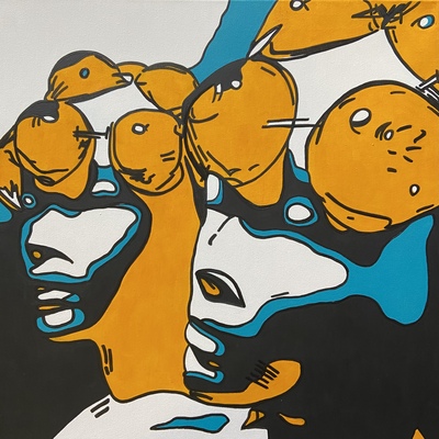 rrm - Das Geheimnis der weiblichen Intuition II - Acryl auf Leinwand - 60x60 - 2023