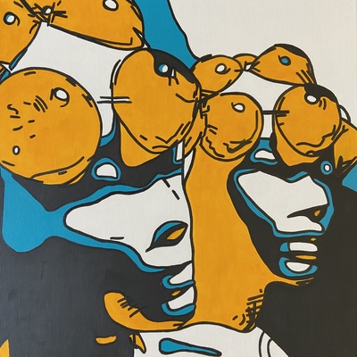 rrm - Das Geheimnis der weiblichen Intuition III - Acryl auf Leinwand - 60x60 - 2023