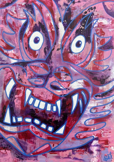 rrm - Diablo de Yare I - Acryl auf Holz - 29x42 - 2021