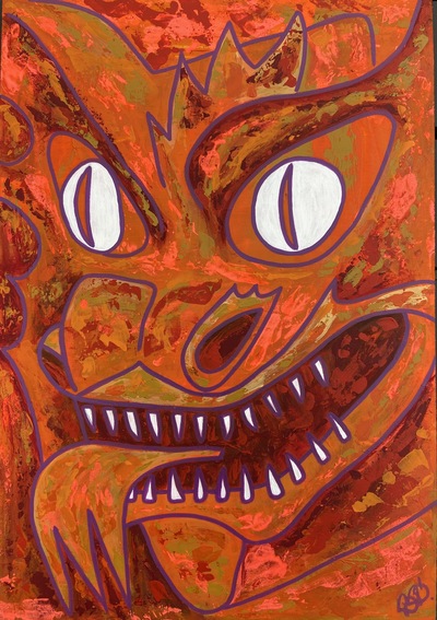 rrm - Diablo de Yare III - Acryl auf Holz - 29x42 - 2021