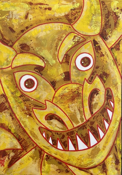 rrm - Diablo de Yare V - Acryl auf Holz - 29x42 - 2021