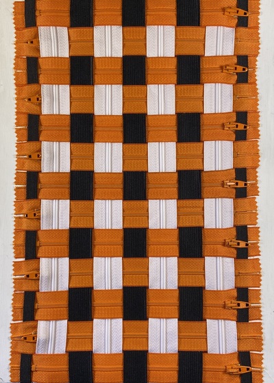 rrm - Sonniger Nachmittag - Textilkunst - Recycelte Materialien - 24x34 - 2022
