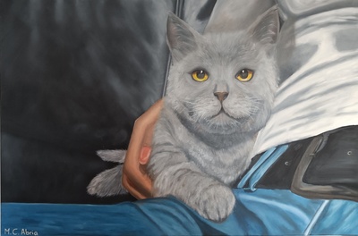 05 - ca - Karthäuser - Realistisches Tierportrait in Öl - 90x60 - 2021