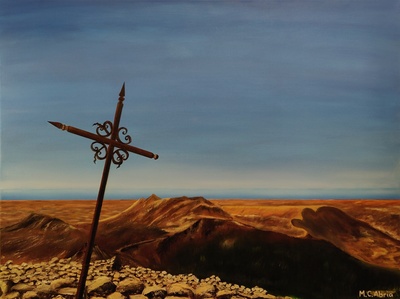 15 - ca -Südfrankreich Gipfel Le Puy Mary in Le Claux - Landschaftsmalerei - 80x60 - 2021