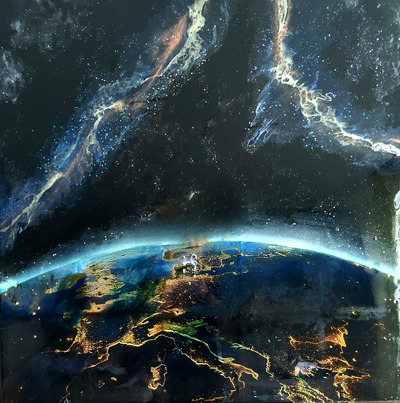 19 - ca - Weltall - Resin Art Work - Epoxidharz - 100x100 - 2024