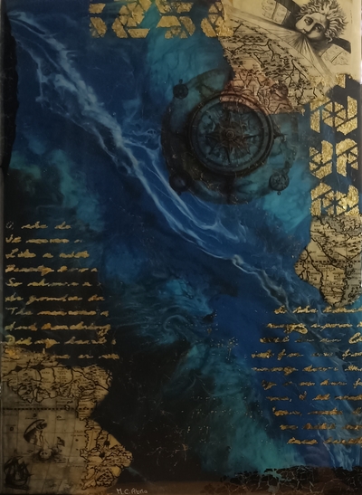 24 - ca - Navigation der Ozeane - Resin Art Work - Epoxidharz -50x70 - 2023