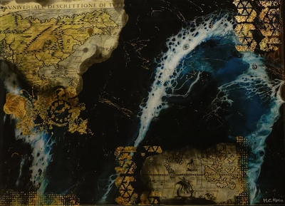 25 - ca - Ewige Entdeckungen - Resin Art Work - Epoxidharz -50x70 - 2023