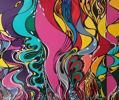 02..Farbwelle, Acryl auf Leinwand 150 x 120 cm gemalt 2020, BZ