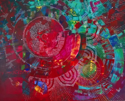 06.. Farbexplosion, Acryl auf Leinwand 150 x 120 cm gemalt 2020, BZ
