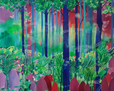 21. Frühlingswald, Acryl auf Leinwand 150 x 120 cm gemalt 2020, BZ