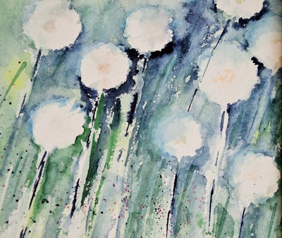 MB-Pusteblumen auf blau-Aquarell-ca 20x20-80 Euro-2019