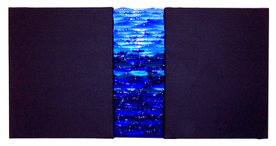 JK 32620 Der blaue Fluß 50 x 100 cm Leinwände + Glas 1